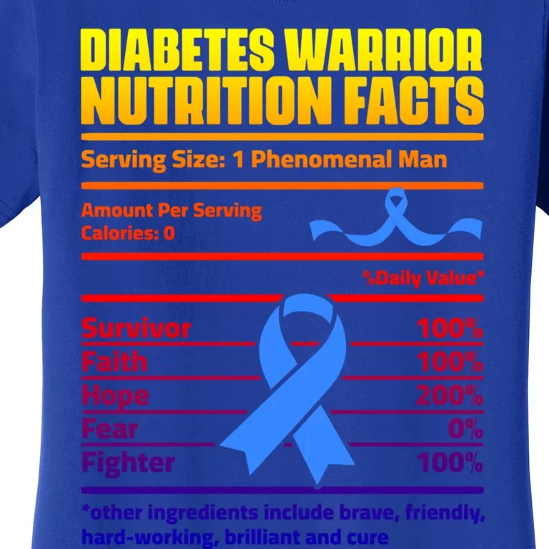 Diabetes Warrior Support Diabetic Diabetes Awareness Great Gift Women's T-Shirt