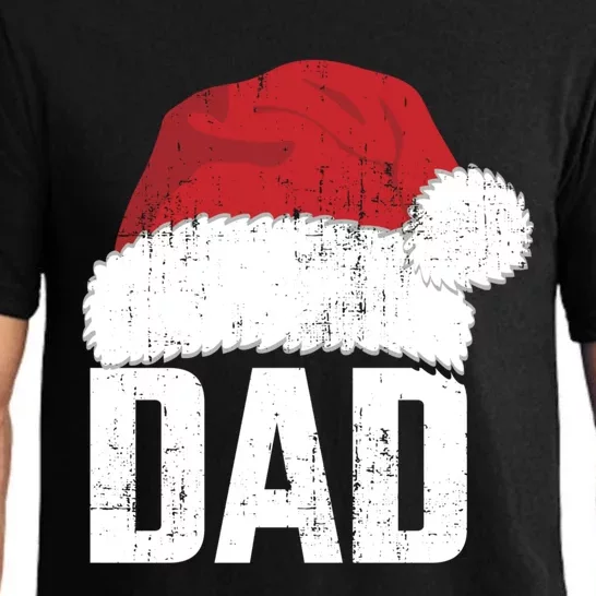 Dad With Santa Claus Hat Matching Family Christmas Pajama Gift Pajama Set