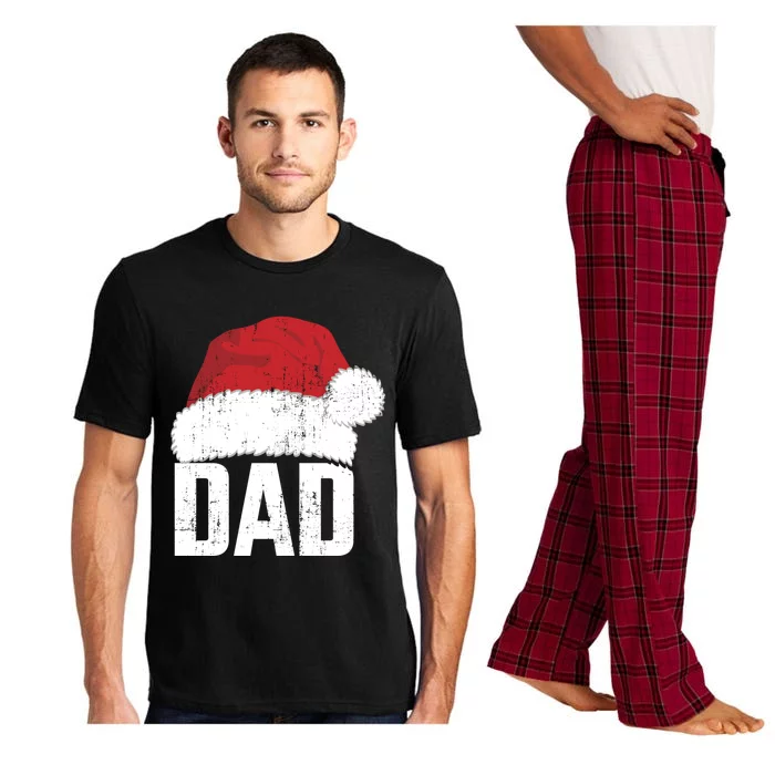 Dad With Santa Claus Hat Matching Family Christmas Pajama Gift Pajama Set