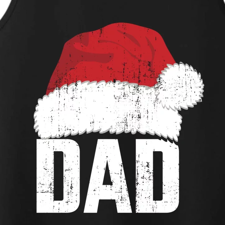 Dad With Santa Claus Hat Matching Family Christmas Pajama Gift Performance Tank