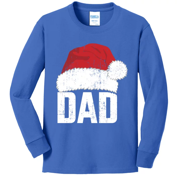 Dad With Santa Claus Hat Matching Family Christmas Pajama Gift Kids Long Sleeve Shirt