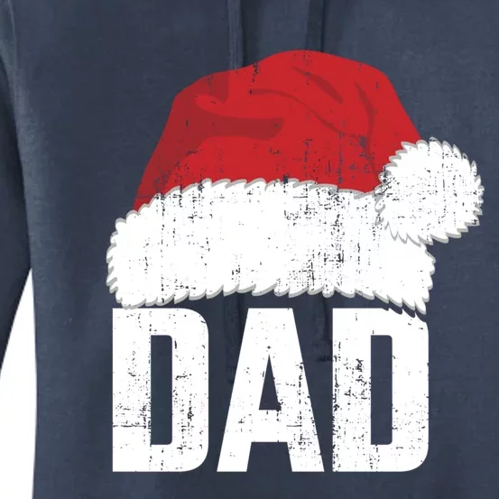 Dad With Santa Claus Hat Matching Family Christmas Pajama Gift Women's Pullover Hoodie