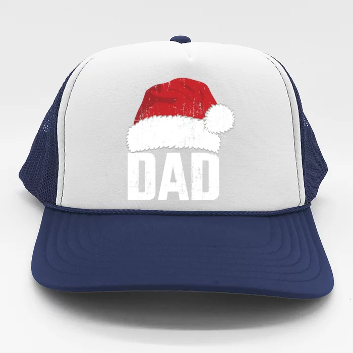 Dad With Santa Claus Hat Matching Family Christmas Pajama Gift Trucker Hat