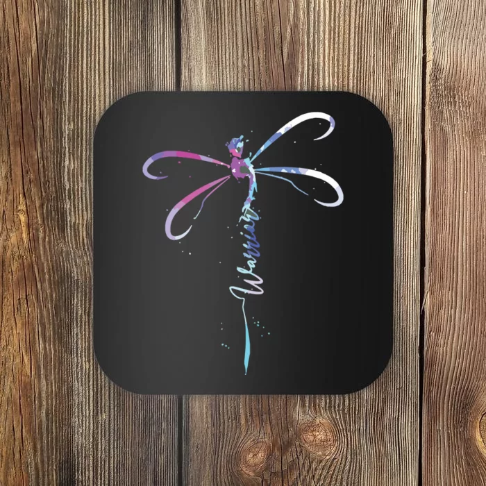 Dragonfly Warrior Semicolon Suicide Prevention Awareness Coaster