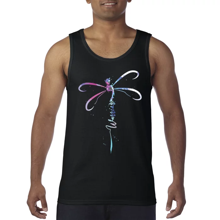 Dragonfly Warrior Semicolon Suicide Prevention Awareness Tank Top