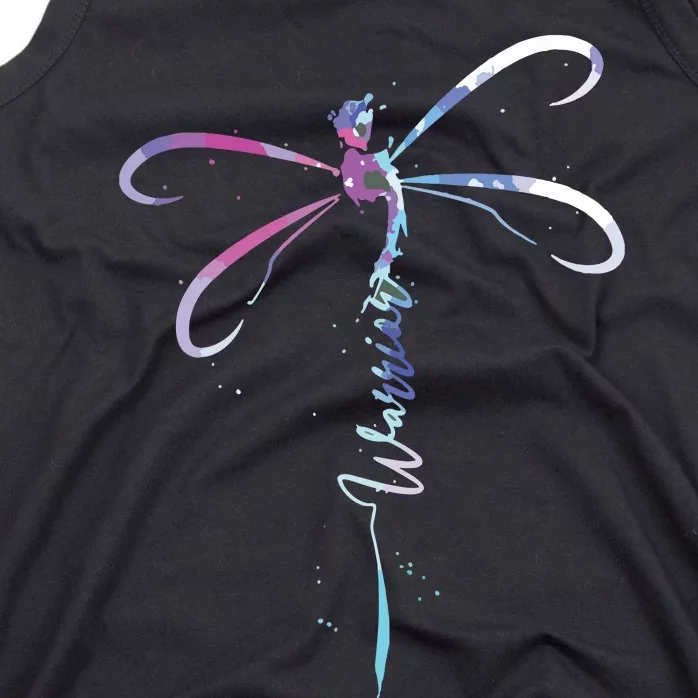 Dragonfly Warrior Semicolon Suicide Prevention Awareness Tank Top