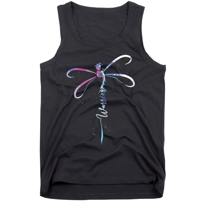 Dragonfly Warrior Semicolon Suicide Prevention Awareness Tank Top