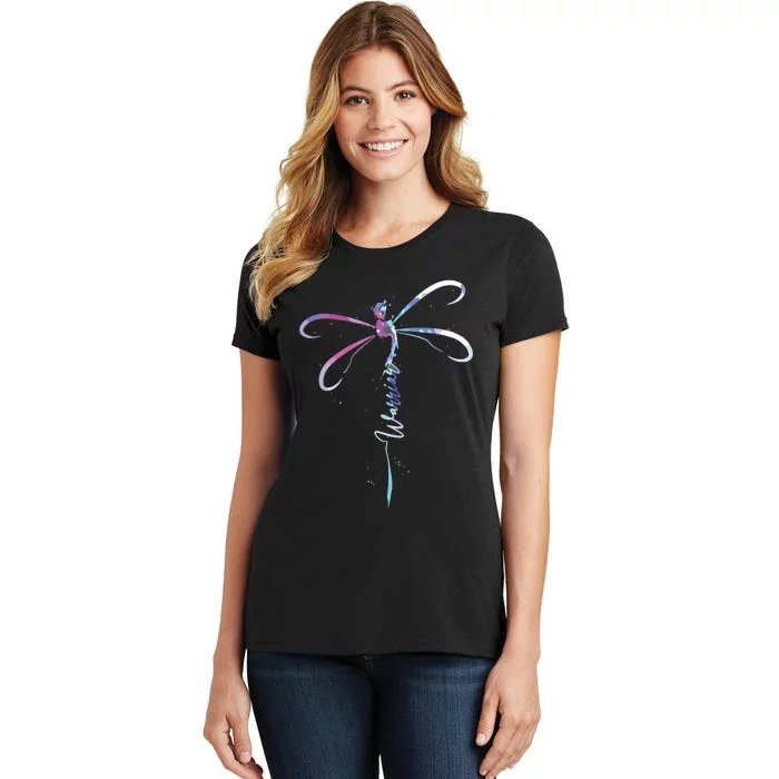 Dragonfly Warrior Semicolon Suicide Prevention Awareness Women's T-Shirt