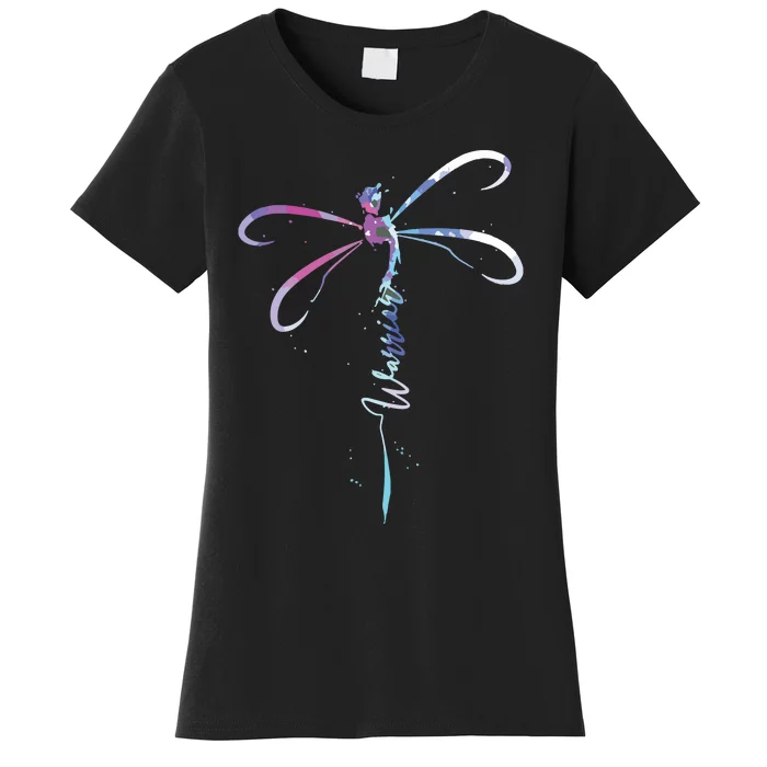 Dragonfly Warrior Semicolon Suicide Prevention Awareness Women's T-Shirt