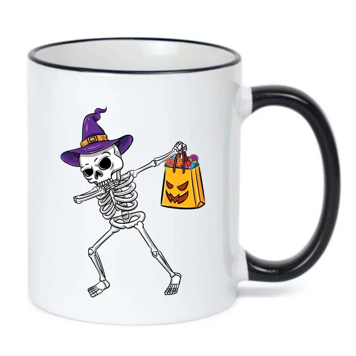 Dabbing Witch Skeleton Halloween Candy Gift Black Color Changing Mug