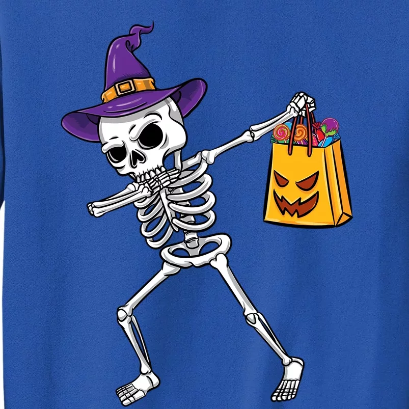 Dabbing Witch Skeleton Halloween Candy Gift Sweatshirt