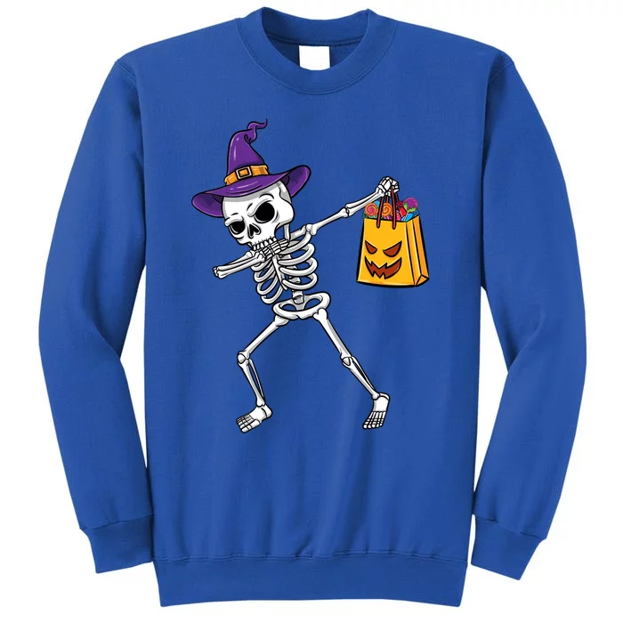 Dabbing Witch Skeleton Halloween Candy Gift Sweatshirt