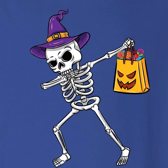 Dabbing Witch Skeleton Halloween Candy Gift Toddler Long Sleeve Shirt