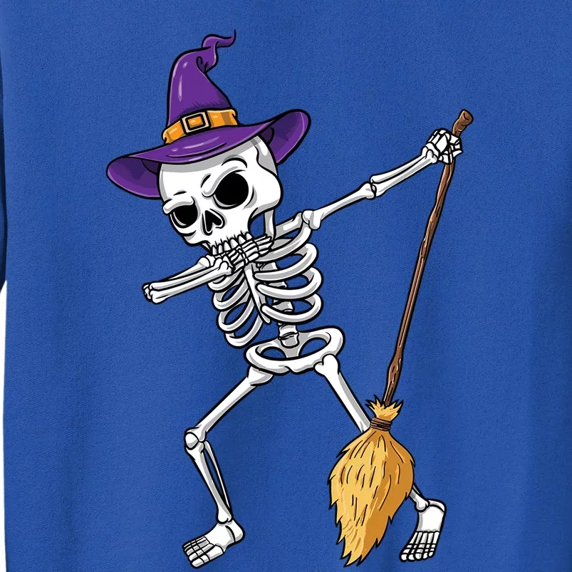 Dabbing Witch Skeleton Hat Halloween Funny Gift Sweatshirt