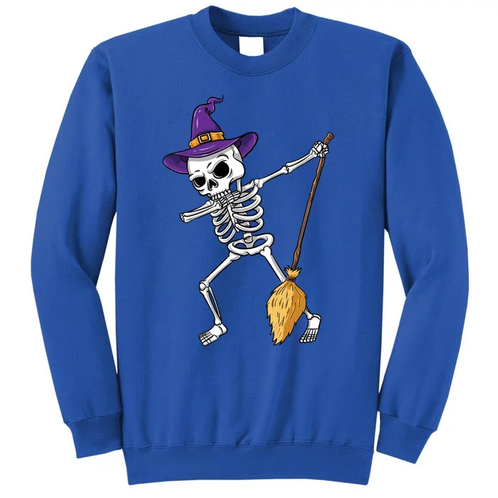 Dabbing Witch Skeleton Hat Halloween Funny Gift Sweatshirt