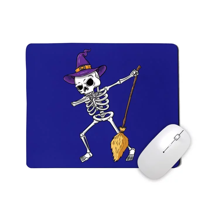 Dabbing Witch Skeleton Hat Halloween Funny Gift Mousepad