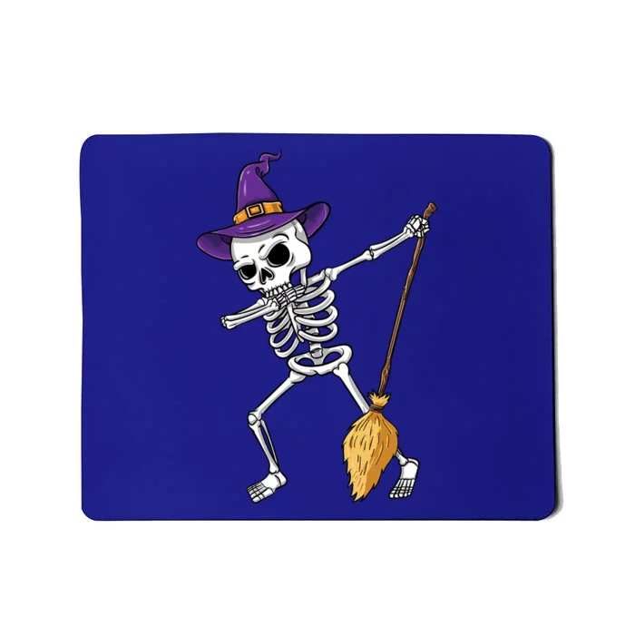 Dabbing Witch Skeleton Hat Halloween Funny Gift Mousepad