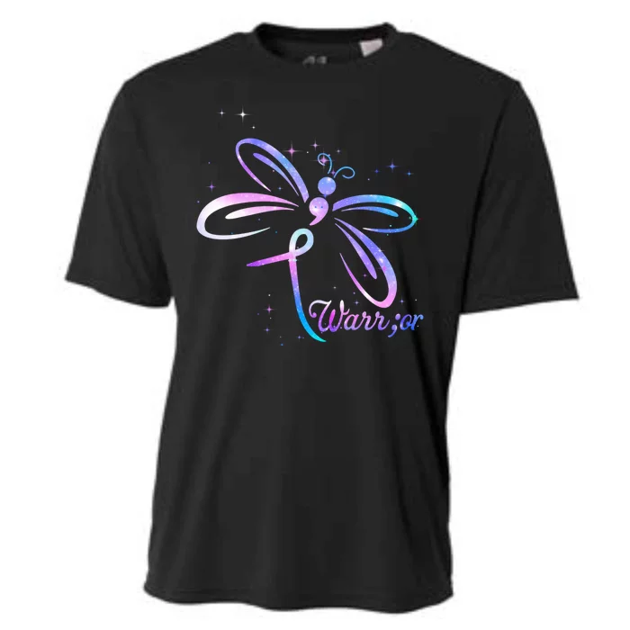 Dragonfly Warrior Suicide Prevention Awareness Cooling Performance Crew T-Shirt