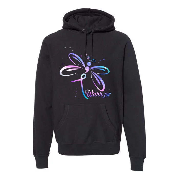 Dragonfly Warrior Suicide Prevention Awareness Premium Hoodie