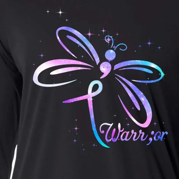 Dragonfly Warrior Suicide Prevention Awareness Cooling Performance Long Sleeve Crew