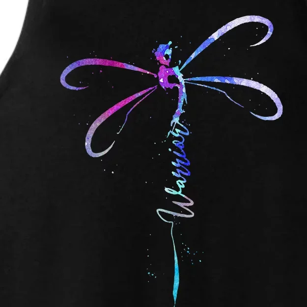 Dragonfly Warrior Semicolon Suicide Prevention Awareness Ladies Tri-Blend Wicking Tank