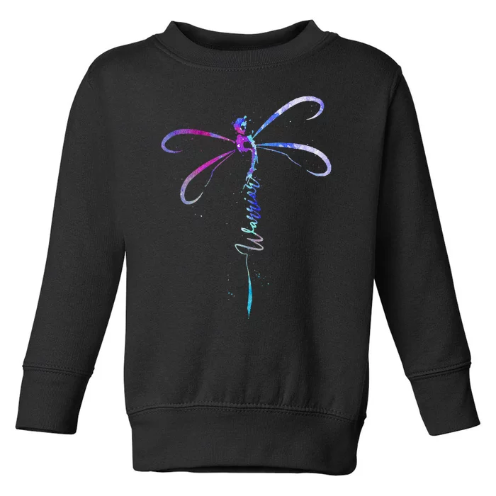 Dragonfly Warrior Semicolon Suicide Prevention Awareness Toddler Sweatshirt