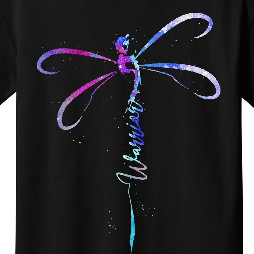 Dragonfly Warrior Semicolon Suicide Prevention Awareness Kids T-Shirt