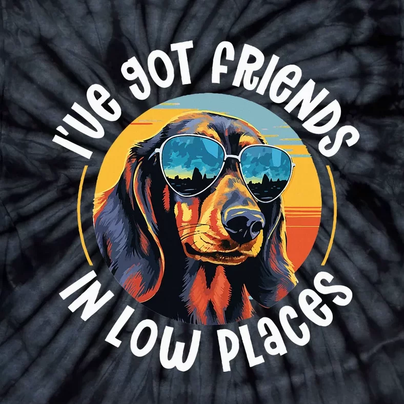 Dachshund Wiener Sausage Dog IVe Got Friends In Low Places Tie-Dye T-Shirt