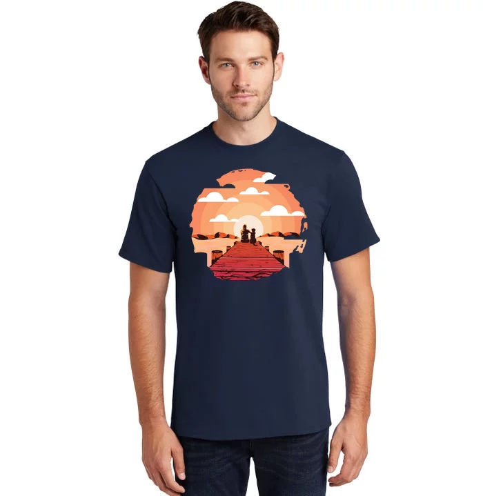 Dog Watching Sunset Tall T-Shirt