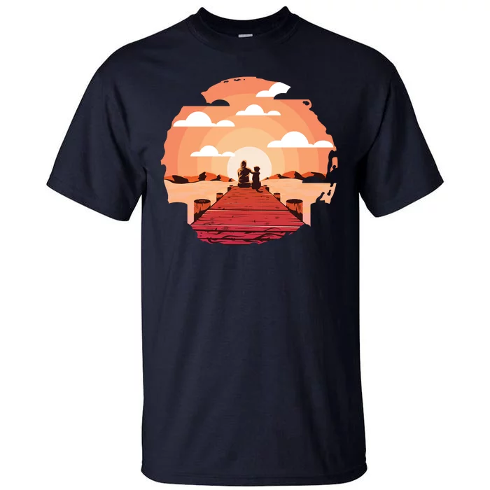 Dog Watching Sunset Tall T-Shirt