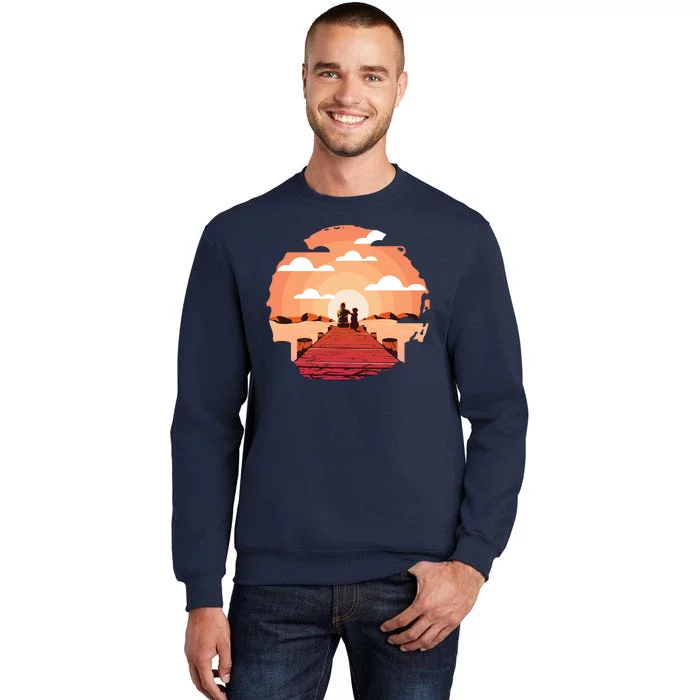 Dog Watching Sunset Tall Sweatshirt