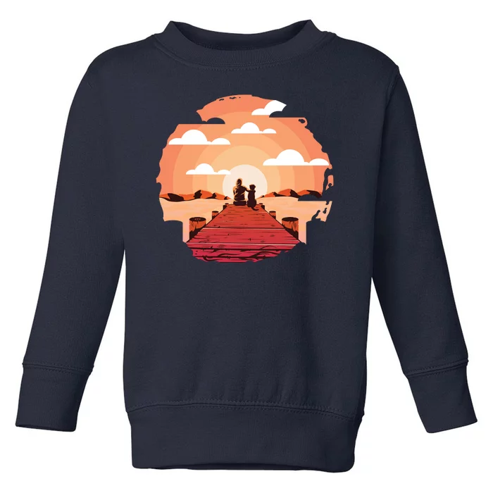 Dog Watching Sunset Toddler Sweatshirt