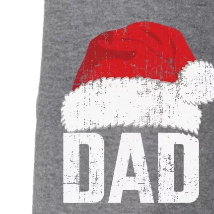 Dad With Santa Claus Hat Matching Family Christmas Pajama Doggie 3-End Fleece Hoodie