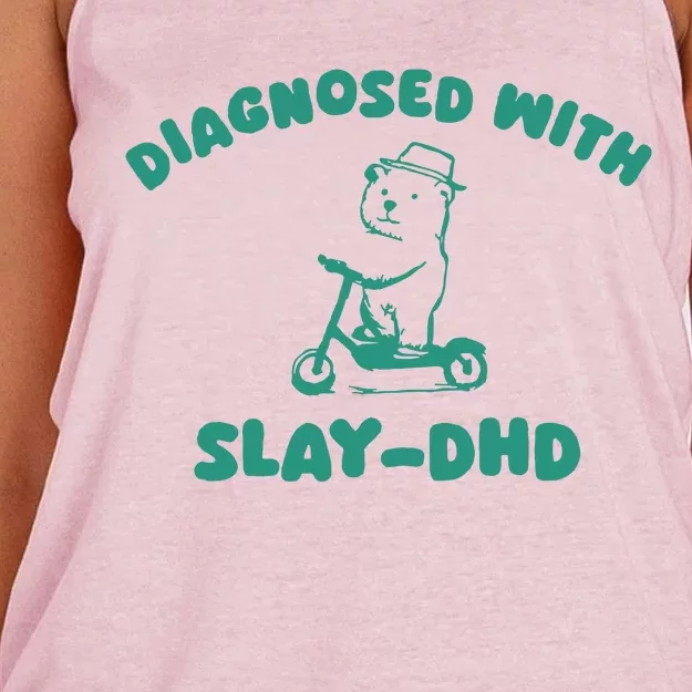 Diagnosed With Slay Dhd Women's Knotted Racerback Tank