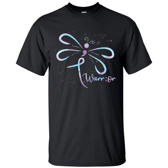 Dragonfly Warrior Semicolon Suicide Prevention Awareness Tall T-Shirt