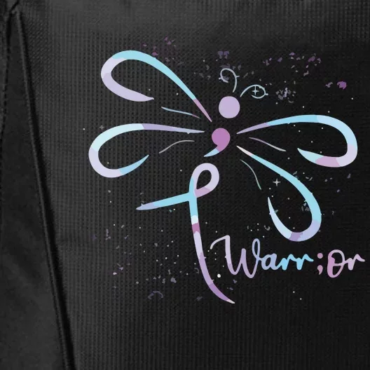 Dragonfly Warrior Semicolon Suicide Prevention Awareness City Backpack