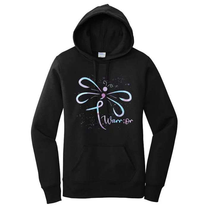 Dragonfly Warrior Semicolon Suicide Prevention Awareness Women's Pullover Hoodie