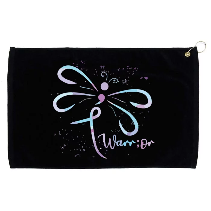 Dragonfly Warrior Semicolon Suicide Prevention Awareness Grommeted Golf Towel