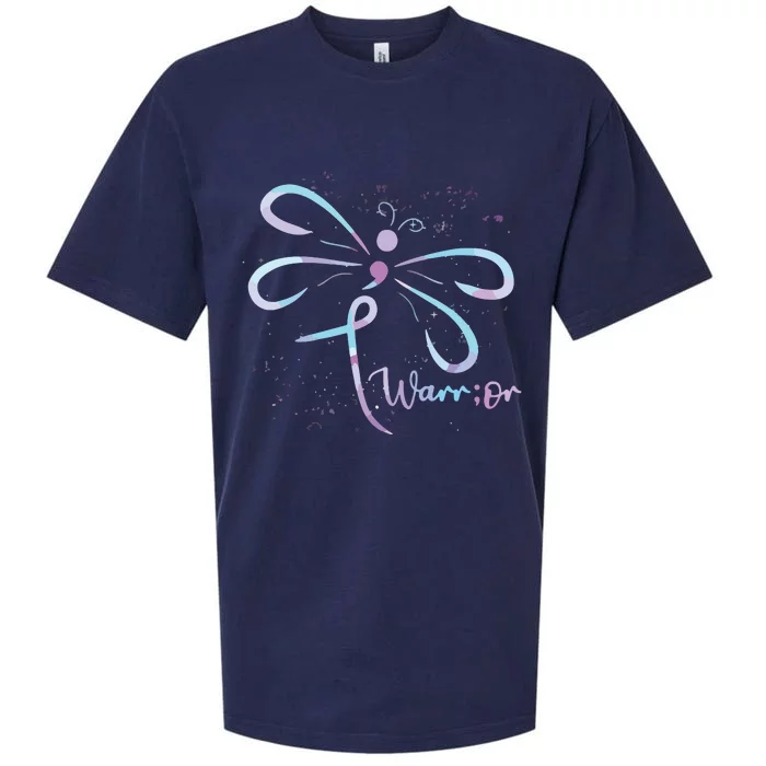 Dragonfly Warrior Semicolon Suicide Prevention Awareness Sueded Cloud Jersey T-Shirt