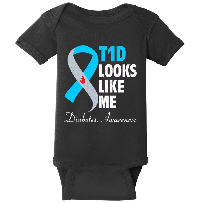 Diabetes Warrior T1D Looks Like Me Support Baby Bodysuit