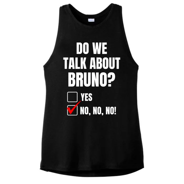 Do We Talk About Bruno No No No Funny Check Mark Ladies Tri-Blend Wicking Tank