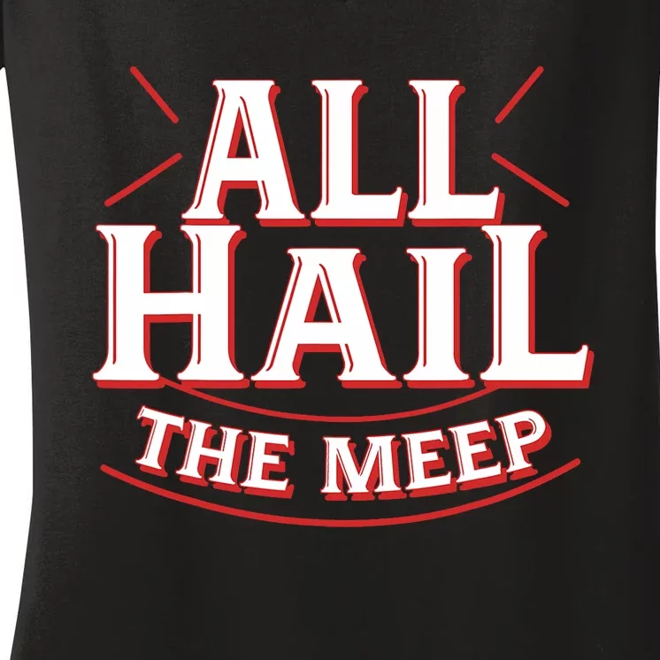 Doctor_ Who The Meep Funny All Hail The Meep Women's V-Neck T-Shirt