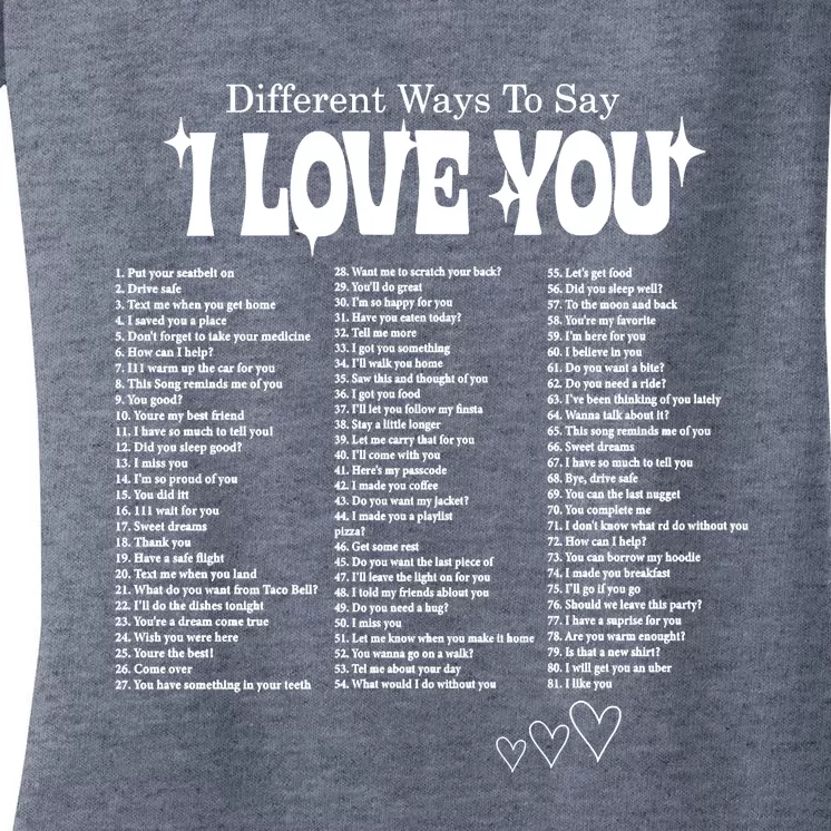 Different Ways To SayI Love You Retro Valentines Day Women's V-Neck T-Shirt