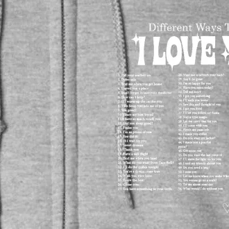 Different Ways To SayI Love You Retro Valentines Day Full Zip Hoodie