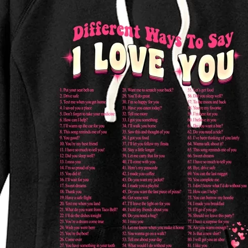 Different Ways To Saygifti Love You Retro Hippie Valentine Funny Gift Women's Fleece Hoodie