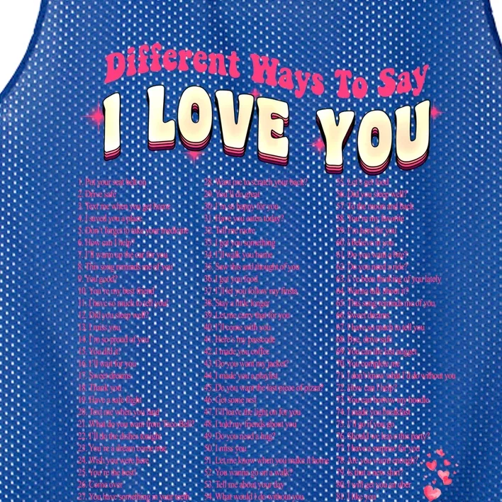 Different Ways To Saygifti Love You Retro Hippie Valentine Funny Gift Mesh Reversible Basketball Jersey Tank