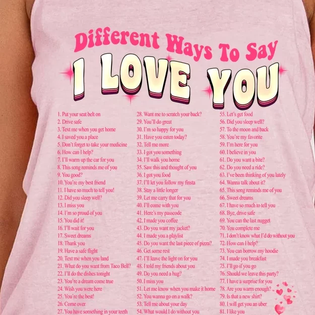 Different Ways To Saygifti Love You Retro Hippie Valentine Funny Gift Women's Knotted Racerback Tank