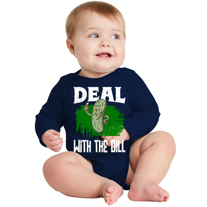 Deal With The Dill Lover Pickles Cute Gift Baby Long Sleeve Bodysuit