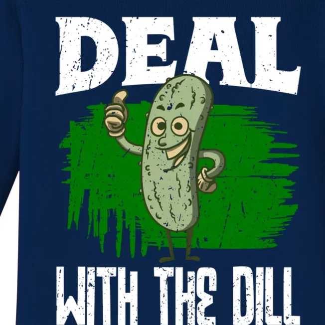 Deal With The Dill Lover Pickles Cute Gift Baby Long Sleeve Bodysuit