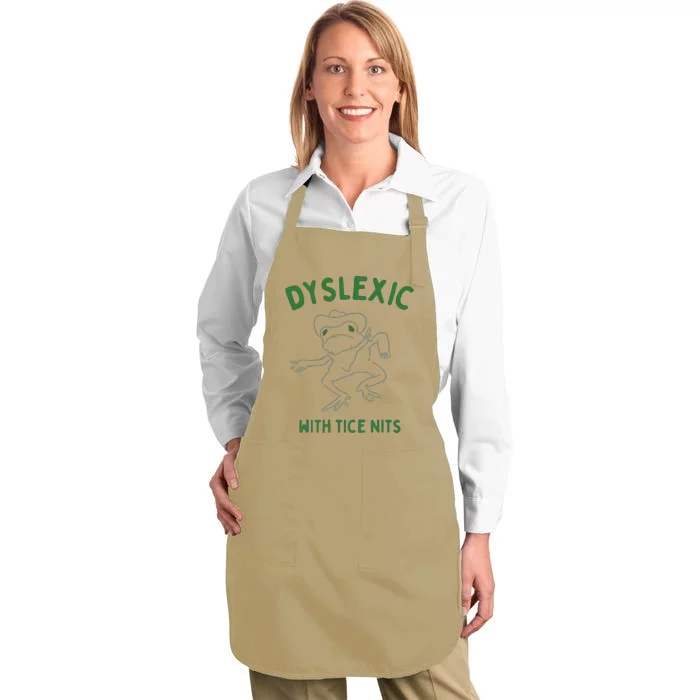 Dyslexic With Tice Nits Full-Length Apron With Pocket